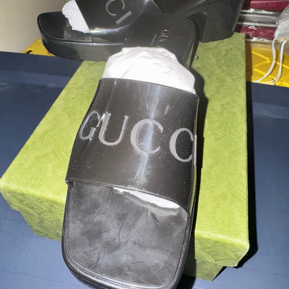 Gucci Black Logo Slide Sandals